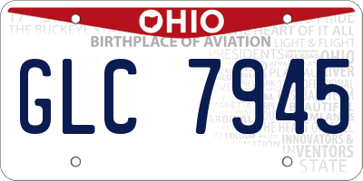 OH license plate GLC7945
