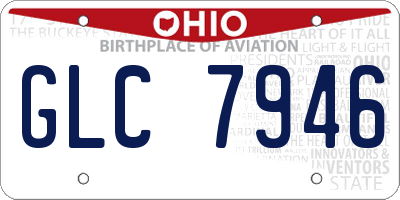 OH license plate GLC7946