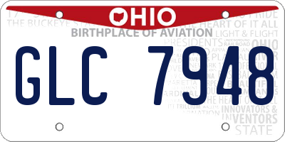 OH license plate GLC7948