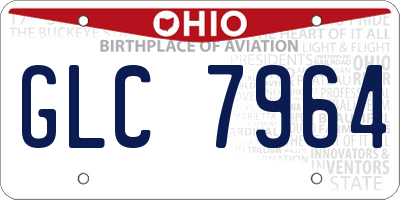 OH license plate GLC7964