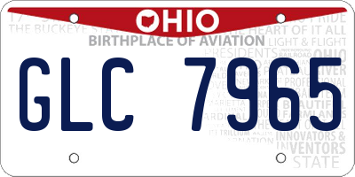 OH license plate GLC7965