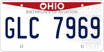 OH license plate GLC7969