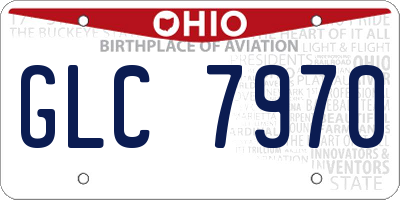 OH license plate GLC7970