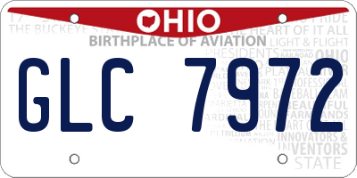 OH license plate GLC7972