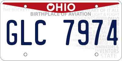 OH license plate GLC7974