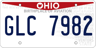 OH license plate GLC7982