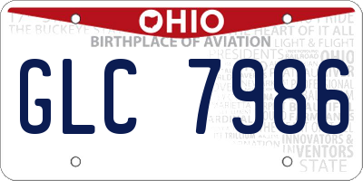 OH license plate GLC7986