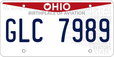 OH license plate GLC7989