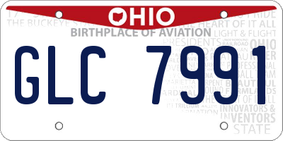 OH license plate GLC7991