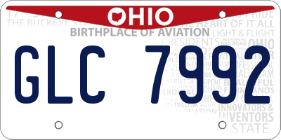 OH license plate GLC7992