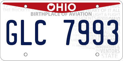 OH license plate GLC7993