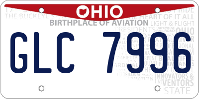 OH license plate GLC7996