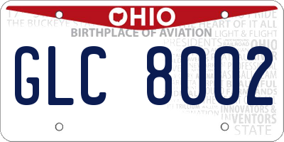 OH license plate GLC8002