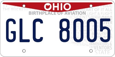 OH license plate GLC8005