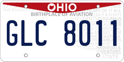 OH license plate GLC8011
