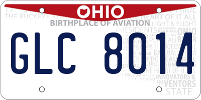 OH license plate GLC8014