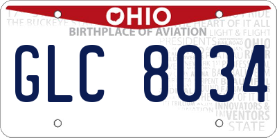 OH license plate GLC8034