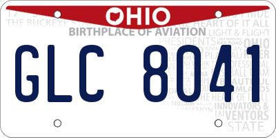 OH license plate GLC8041