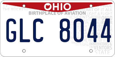 OH license plate GLC8044