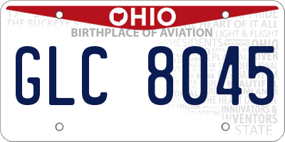 OH license plate GLC8045
