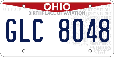 OH license plate GLC8048