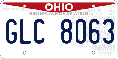 OH license plate GLC8063