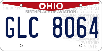 OH license plate GLC8064