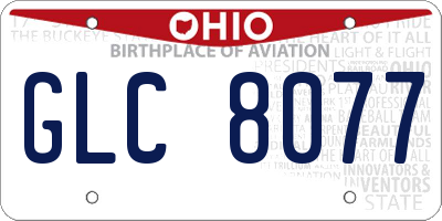 OH license plate GLC8077
