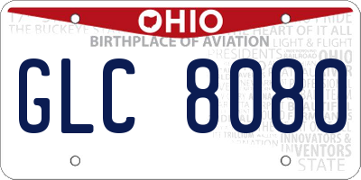 OH license plate GLC8080
