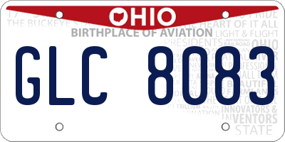 OH license plate GLC8083