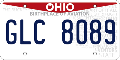 OH license plate GLC8089