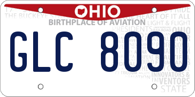 OH license plate GLC8090