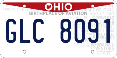 OH license plate GLC8091
