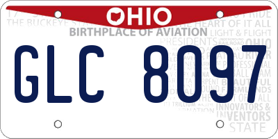 OH license plate GLC8097
