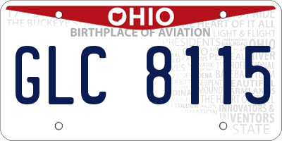 OH license plate GLC8115