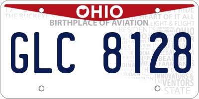 OH license plate GLC8128
