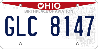 OH license plate GLC8147
