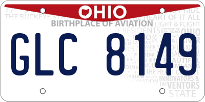 OH license plate GLC8149