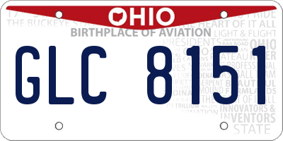 OH license plate GLC8151