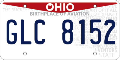 OH license plate GLC8152