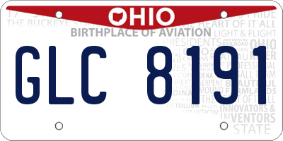 OH license plate GLC8191