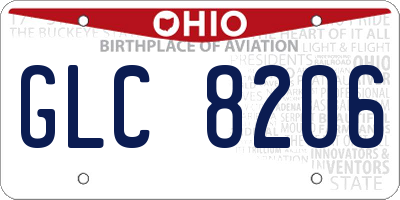 OH license plate GLC8206