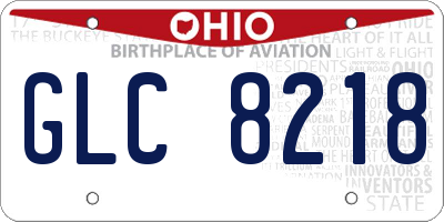 OH license plate GLC8218