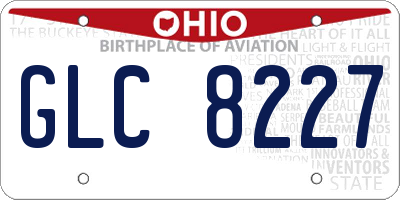 OH license plate GLC8227