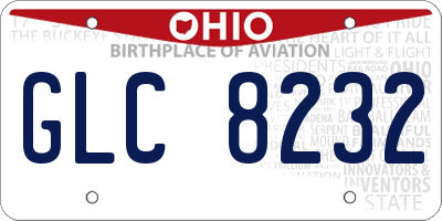 OH license plate GLC8232