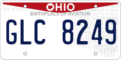 OH license plate GLC8249