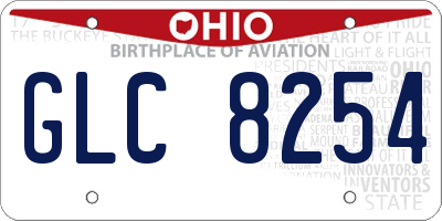 OH license plate GLC8254
