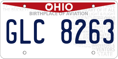 OH license plate GLC8263