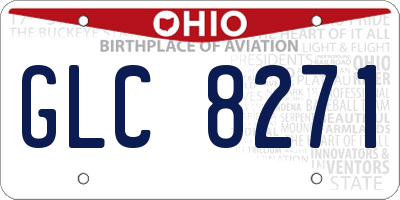 OH license plate GLC8271