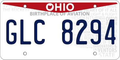 OH license plate GLC8294